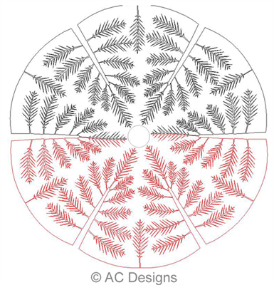 Digital Quilting Design Evergreen Christmas Tree Skirt by AC Designs.