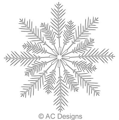 Digital Quilting Design Evergreen Snowflake 2 by AC Designs.