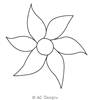 Digital Quilting Design Flower Motif Single by AC Designs.