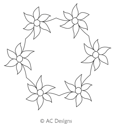 Digital Quilting Design Flower Wreath by AC Designs.