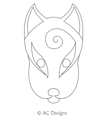 Digital Quilting Design Fox Mask 1 by AC Designs.