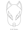 Digital Quilting Design Fox Mask 2 by AC Designs.