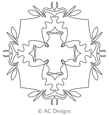 Digital Quilting Design Squiggle Block 2 by AC Designs.