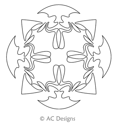 Digital Quilting Design Squiggle Block 3 by AC Designs.