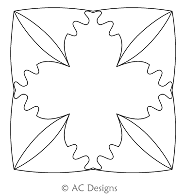 Digital Quilting Design Squiggle Block 4 by AC Designs.