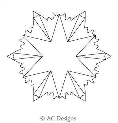 Digital Quilting Design Squiggle Block 6 by AC Designs.
