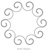 Digital Quilting Troubled Sea Swirl Wreath by AC Designs.
