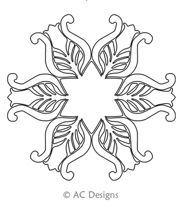 Digital Quilting Design Tulip Star Block by AC Designs.