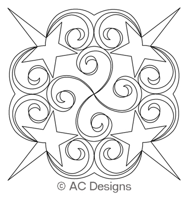 Digital Quilting Design Cotie's Star Block 2 by AC Designs.