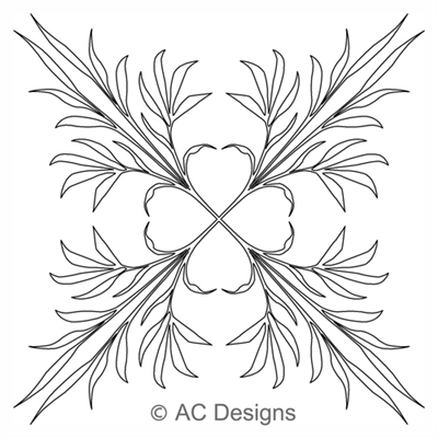 Digital Quilting Design Heart of the Prairie Block 1 by AC Designs.