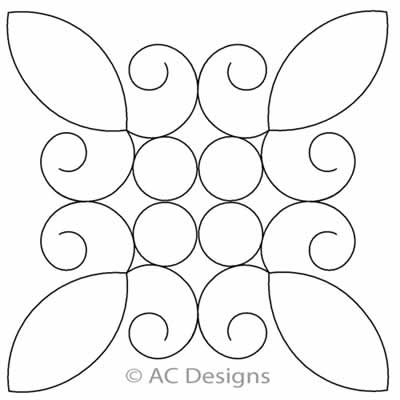 Digital Quilting Design Ironworks Block 1 by AC Designs.