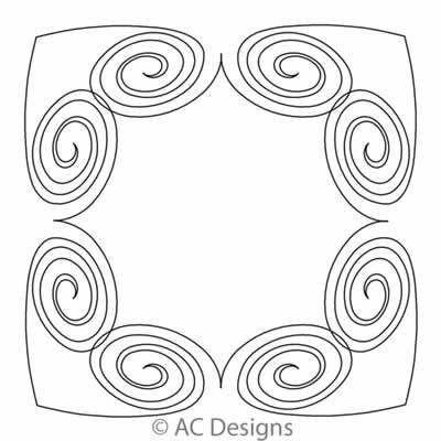 Digital Quilting Design Open Spiral Heart Chain by AC Designs.