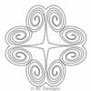 Digital Quilting Design Open Spiral Heart Square by AC Designs.