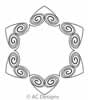 Digital Quilting Design Open Spiral Heart Wreath by AC Designs.