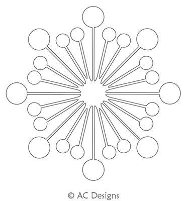 Berry Burst Circle by AC Designs. This image demonstrates how this computerized pattern will stitch out once loaded on your robotic quilting system. A full page pdf is included with the design download.