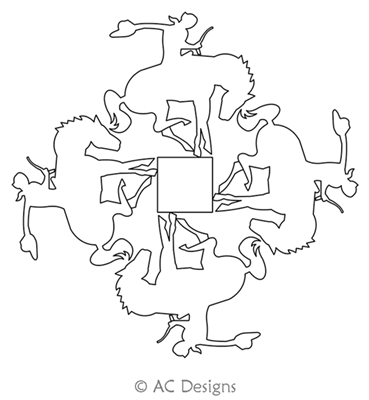 Cowboy Square Dance by AC Designs. This image demonstrates how this computerized pattern will stitch out once loaded on your robotic quilting system. A full page pdf is included with the design download.