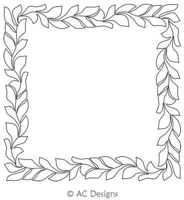 Fire Vine Frame by AC Designs. This image demonstrates how this computerized pattern will stitch out once loaded on your robotic quilting system. A full page pdf is included with the design download.
