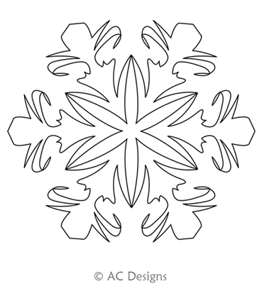 Iris Circle by AC Designs. This image demonstrates how this computerized pattern will stitch out once loaded on your robotic quilting system. A full page pdf is included with the design download.