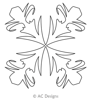Iris Square 1 by AC Designs. This image demonstrates how this computerized pattern will stitch out once loaded on your robotic quilting system. A full page pdf is included with the design download.
