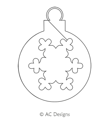 Ornament 7 by AC Designs. This image demonstrates how this computerized pattern will stitch out once loaded on your robotic quilting system. A full page pdf is included with the design download.