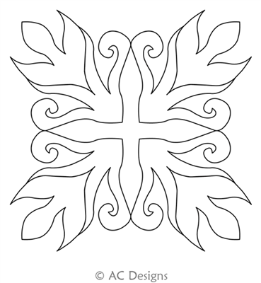 Scepter Square 3 by AC Designs. This image demonstrates how this computerized pattern will stitch out once loaded on your robotic quilting system. A full page pdf is included with the design download.