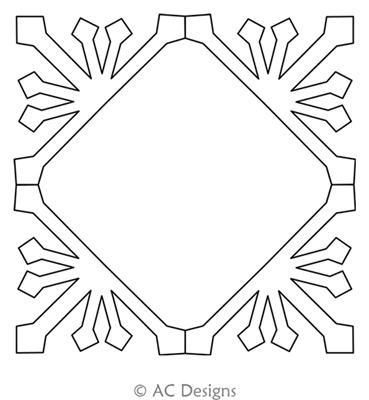 Snowflake by AC Designs. This image demonstrates how this computerized pattern will stitch out once loaded on your robotic quilting system. A full page pdf is included with the design download.