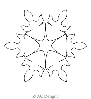 Snowflake Circle 3 by AC Designs. This image demonstrates how this computerized pattern will stitch out once loaded on your robotic quilting system. A full page pdf is included with the design download.