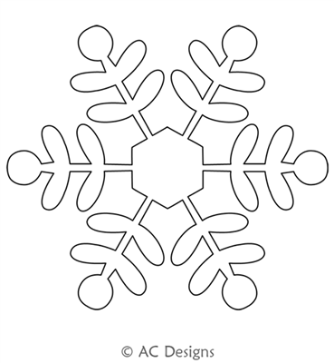 Snowflake Circle 4 by AC Designs. This image demonstrates how this computerized pattern will stitch out once loaded on your robotic quilting system. A full page pdf is included with the design download.