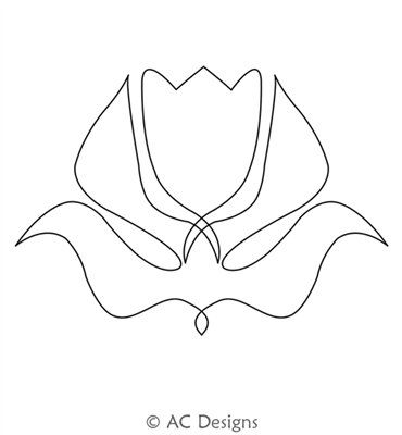 Spring Tulip Motif by AC Designs. This image demonstrates how this computerized pattern will stitch out once loaded on your robotic quilting system. A full page pdf is included with the design download.