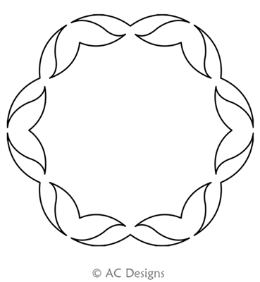 Star Leaf Hex 2 by AC Designs. This image demonstrates how this computerized pattern will stitch out once loaded on your robotic quilting system. A full page pdf is included with the design download.