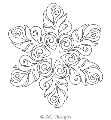 Swirl Leaf Array 3 by AC Designs. This image demonstrates how this computerized pattern will stitch out once loaded on your robotic quilting system. A full page pdf is included with the design download.