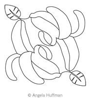 Banana Block 1 by Angela Huffman. This image demonstrates how this computerized pattern will stitch out once loaded on your robotic quilting system. A full page pdf is included with the design download.