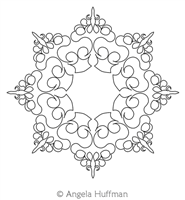 Hera Wreath by Angela Huffman. This image demonstrates how this computerized pattern will stitch out once loaded on your robotic quilting system. A full page pdf is included with the design download.