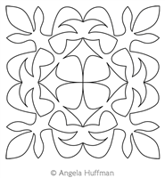 Sprout Block by Angela Huffman. This image demonstrates how this computerized pattern will stitch out once loaded on your robotic quilting system. A full page pdf is included with the design download.