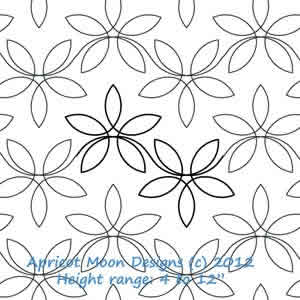 Digital Quilting Design Dainty Lady Floral by Apricot Moon.