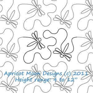 Digital Quilting Design Dragon Wings by Apricot Moon.
