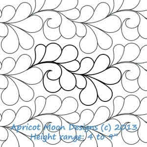 Digital Quilting Design Feather Boa by Apricot Moon.