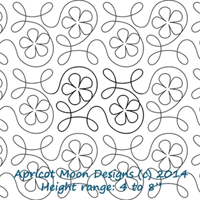 Digital Quilting Design Ginger Flower by Apricot Moon.