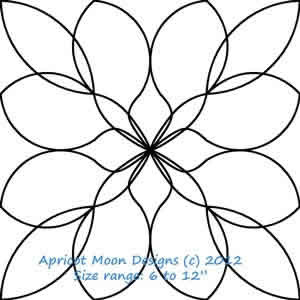 Digital Quilting Design Persimmon Block 2 by Apricot Moon.