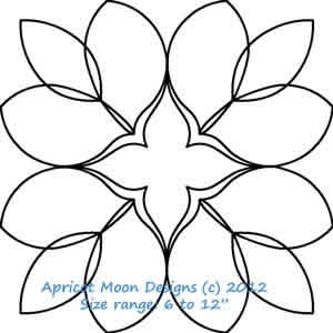 Digital Quilting Design Persimmon Block 3 by Apricot Moon.