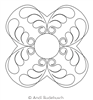 Digital Quilting Design Feather Curl Block by Andi Rudebusch.