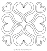Digital Quilting Design Ribbon Heart Block 1 by Andi Rudebusch.