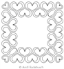 Digital Quilting Design Ribbon Heart Square Frame by Andi Rudebusch.