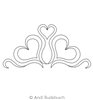 Digital Quilting Design Ribbon Heart Triangle by Andi Rudebusch.