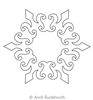 Digital Quilting Design Royal Jewels Wreath 1 by Andi Rudebusch.