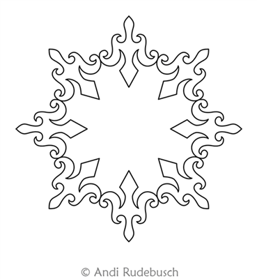 Digital Quilting Design Royal Jewels Wreath 2 by Andi Rudebusch.