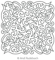 Arabesco Block 7 by Andi Rudebusch. This image demonstrates how this computerized pattern will stitch out once loaded on your robotic quilting system. A full page pdf is included with the design download.