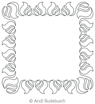 Bonfire Frame by Andi Rudebusch. This image demonstrates how this computerized pattern will stitch out once loaded on your robotic quilting system. A full page pdf is included with the design download.