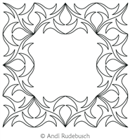 Dancing Filigree Frame by Andi Rudebusch. This image demonstrates how this computerized pattern will stitch out once loaded on your robotic quilting system. A full page pdf is included with the design download.