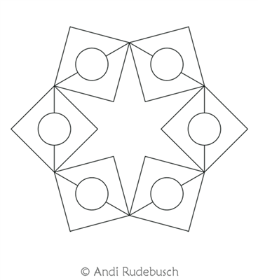 Othello Block 2 by Andi Rudebusch. This image demonstrates how this computerized pattern will stitch out once loaded on your robotic quilting system. A full page pdf is included with the design download.